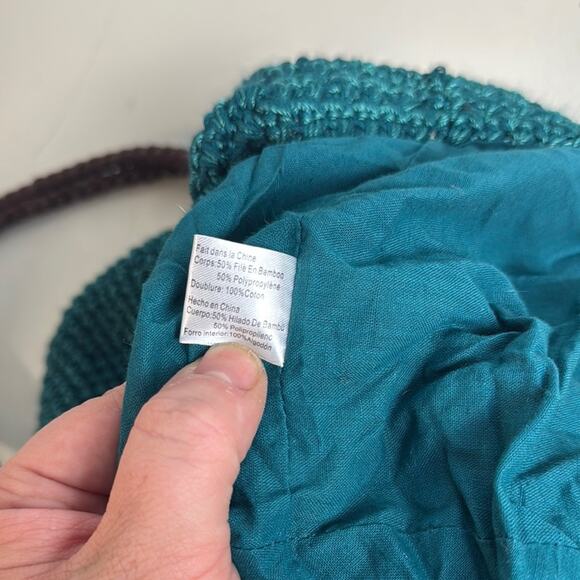 Sakroots Green and Brown Shoulder Bag with Bohemian Knit Design - Picture 5 of 10